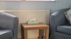 counselling room with two armchairs