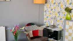 Chairs in a room used for our social and crisis support services.