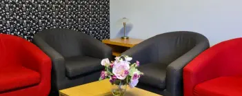 counselling room with armchairs