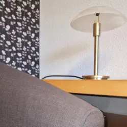 Close up of armchair and lamp in our counselling/meeting room